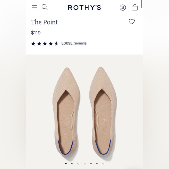Rothy’s The Point Ecru 7.5 - Picture 2 of 10
